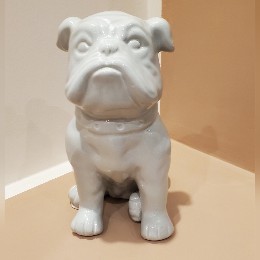 Ceramic Bulldog Figurine - White